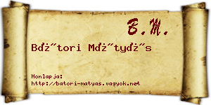 Bátori Mátyás névjegykártya